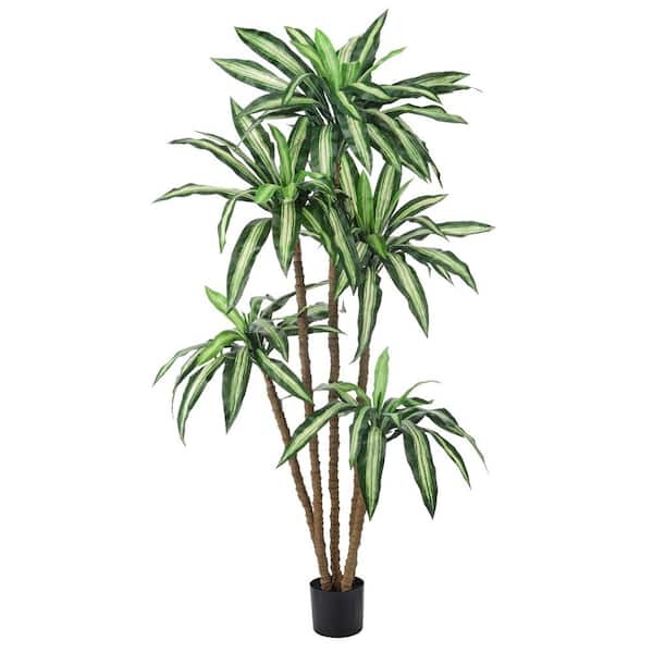 6 ft. Artificial Dracaena Marginata Tree in Pot