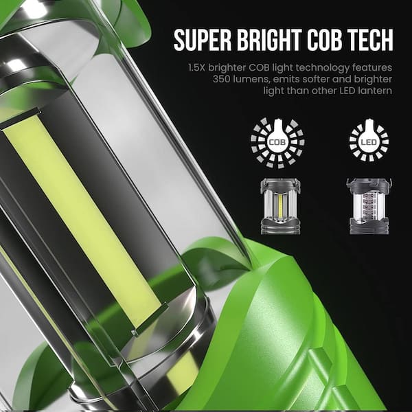 Green Battery Powered Portable Collapsible Hanging Night Light