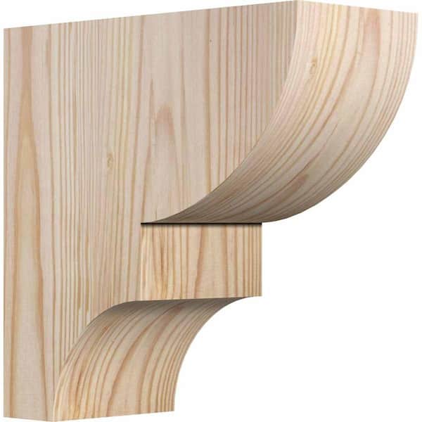 Ekena Millwork 3-1/2 in. x 8 in. x 8 in. Douglas Fir Ridgewood Smooth Corbel