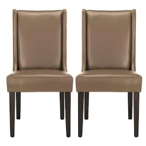 Sher Brown Leather Side Chair (Set of 2)