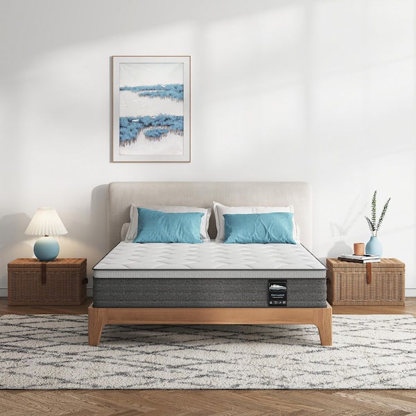 King Size Medium Firm Bamboo Charcoal Hybrid Gel Memory Foam Smooth Top 14 in. Bed-in-a-Box Mattress