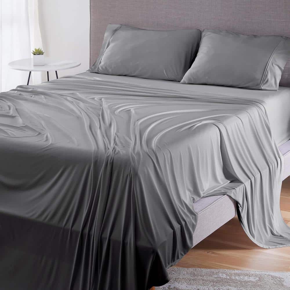 Dri-Tec 4-Piece Sheet Set Polyester Moisture Wicking Breathable Sheets Grey Full price history on PriceWatchPro