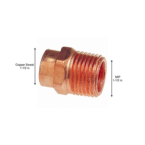 1-1/4" C x 1-1/4" Male NPT Threaded Copper Adapters 10 