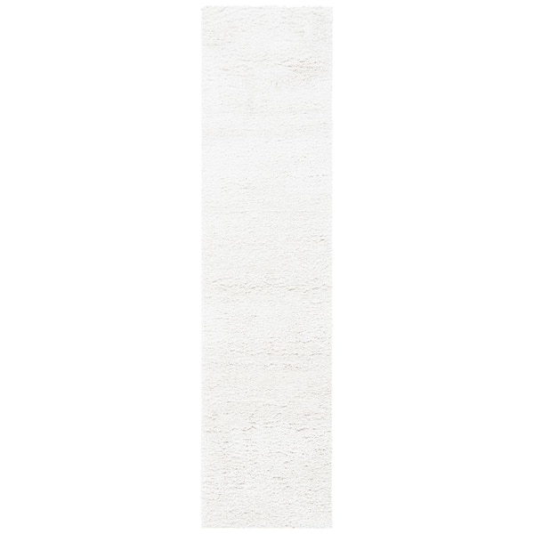 Decora Shaggy 2 ft. x 8 ft. Ivory Flokati Solid Runner Rug
