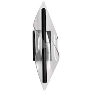 Geneva 1-Light 6.75 in. Matte Black Integrated LED Wall Sconce with Silk Screened Acrylic Shade