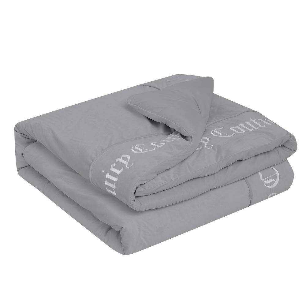 Gray King Microfiber Reversible Comforter Set