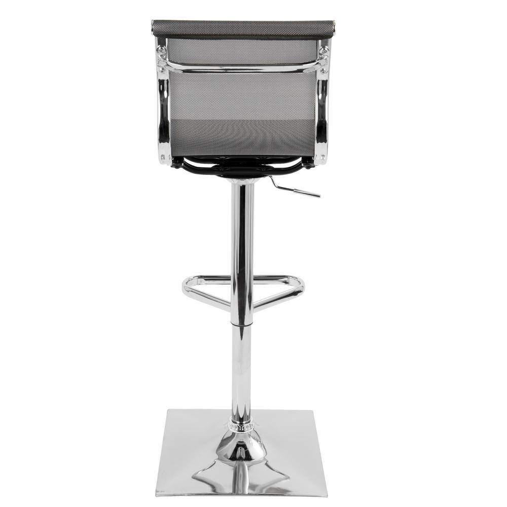 Mirage Silver Adjustable Swivel Barstool with Mesh Seat