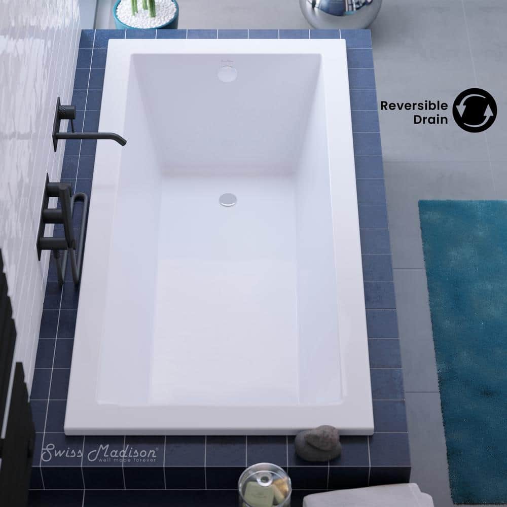 Voltaire 30" White Acrylic Drop-In Bathtub
