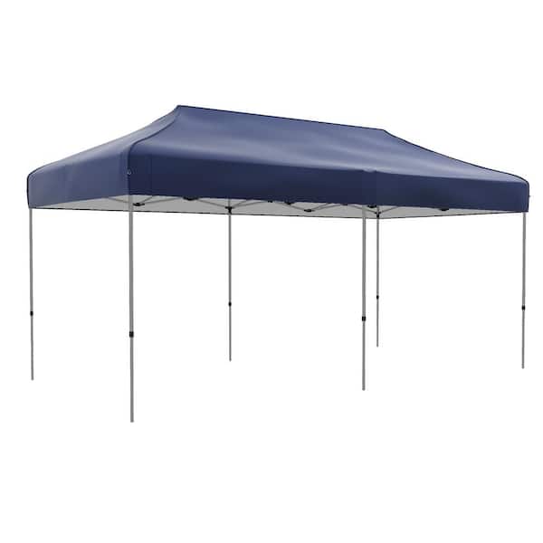 Unbranded 10 ft. x 20 ft. Blue Pop-up Instant Canopy Tent, Sun Shelter with Adjustable Height and Wheeled Carry Bag for Parties