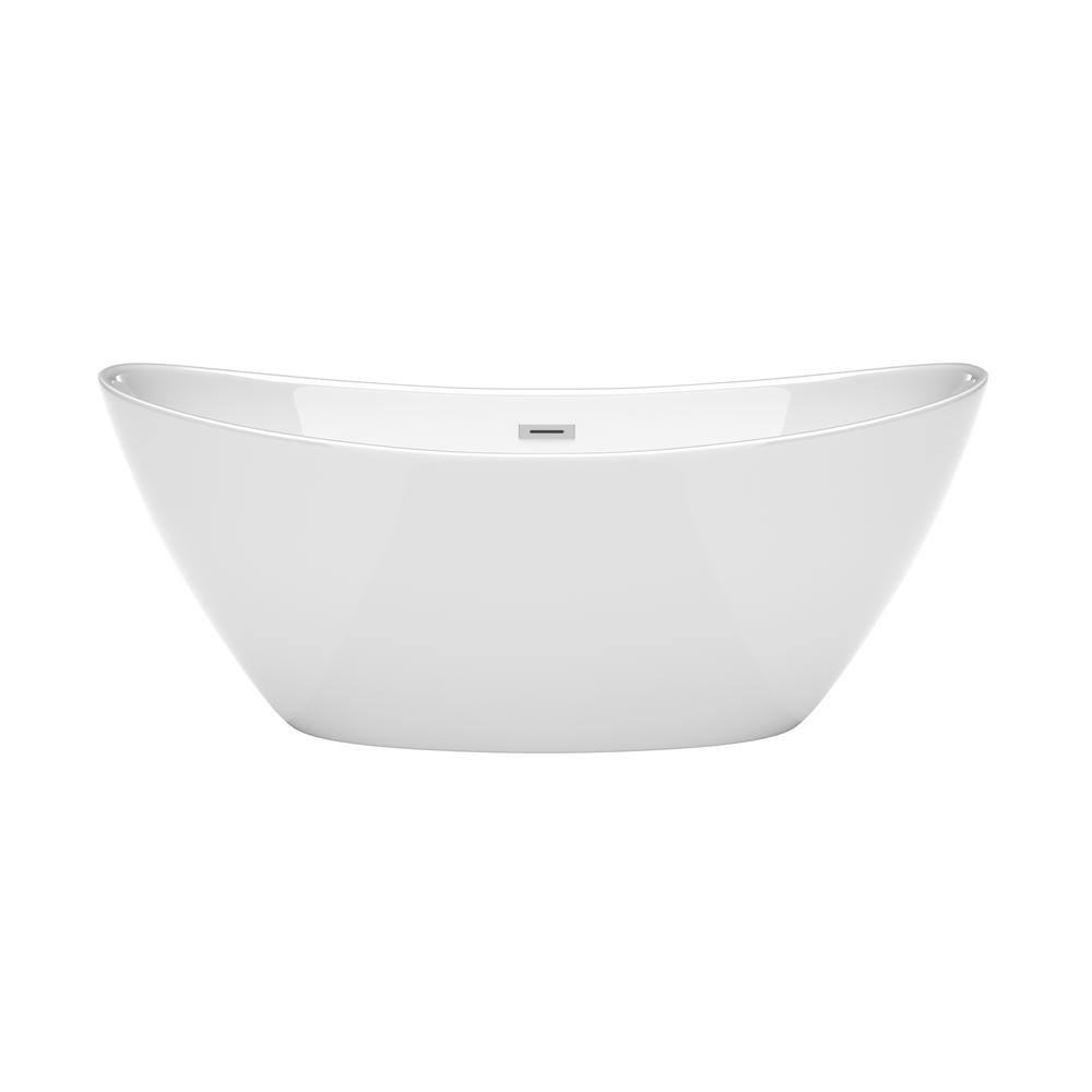 Dorrit 66" White Acrylic Freestanding Soaking Bathtub