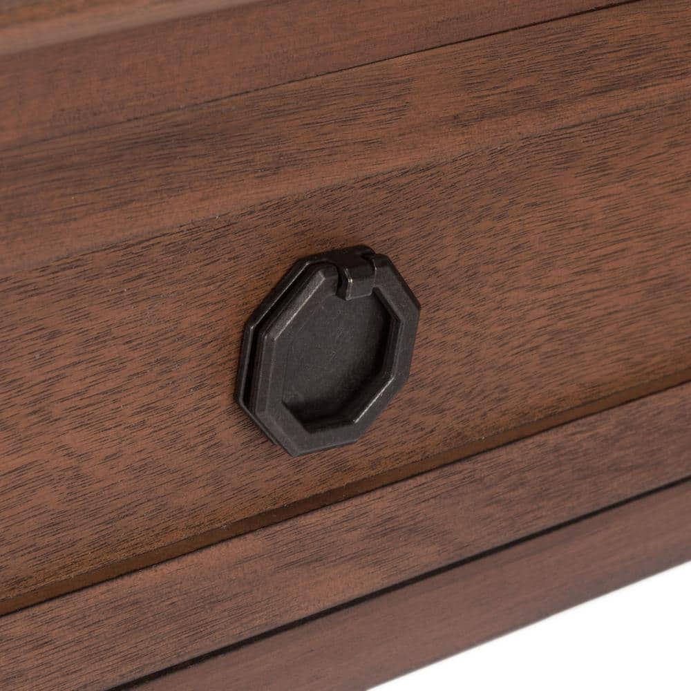 Allura Contemporary French Brown Console Table with Dual Storage Drawers