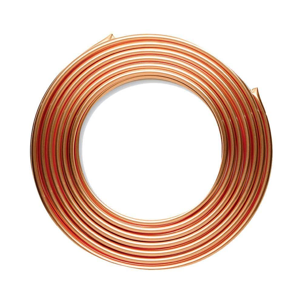 OD 1/4'',ID 1/5",Length 10ft Soft Flexible Refrigeration Copper Tubing Coil  GY 