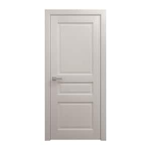 18 in. x 84 in. Painted Grey Oak Solid Wood Swing Door With Hardware