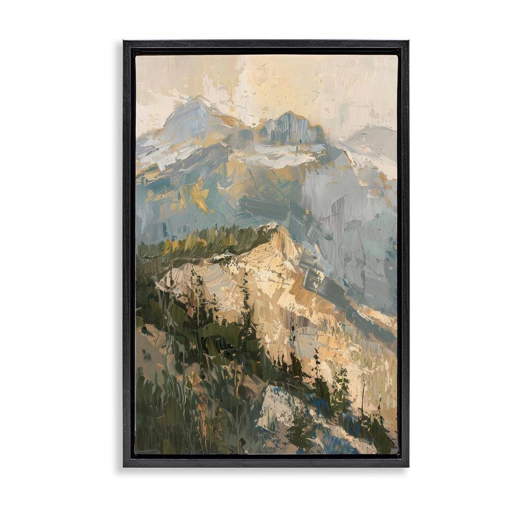Rugged Mountains View by Petal Prints Design Black Floater Frame Nature Graphic Art Print 31 in. x 21 in. price history on PriceWatchPro
