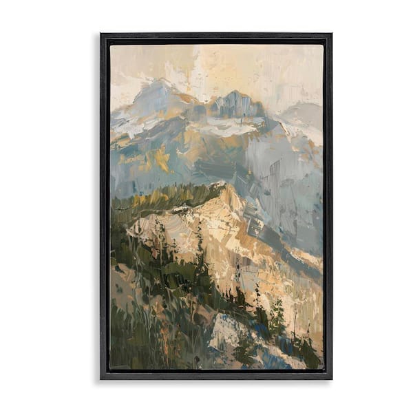 Rugged Mountains View by Petal Prints Design Black Floater Frame Nature Graphic Art Print 31 in. x 21 in.