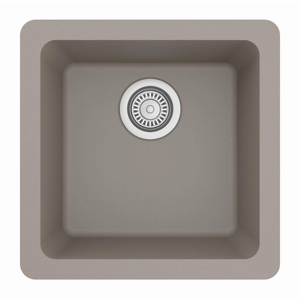 Karran 17'' Matte Concrete Quartz Undermount Bar Sink