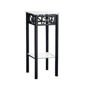 Jasmine 28 in. Black/ Clear Glass End Table