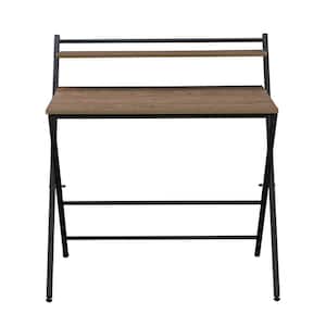 25 in. W Rectangular Brown Steel Standing Folding Tray Desk