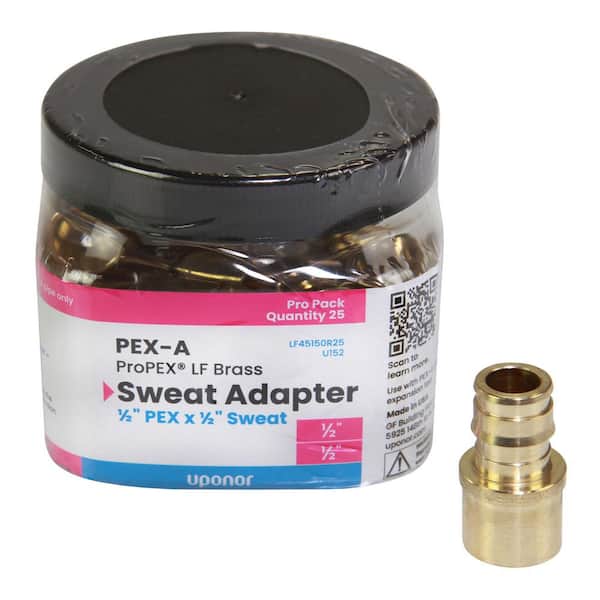 ProPEX 1/2 in. PEX-A Expansion Barb x 1/2 in. Copper Lead-Free Brass Female Sweat Adapter (25-Pack)