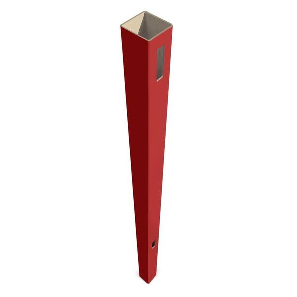 Veranda Pro Series 5 in. x 5 in. x 8-1/2 ft. Barn Red Vinyl Anaheim Heavy Duty Routed Fence End Post