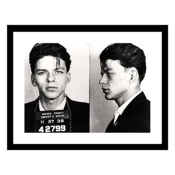 VENICE BEACH Collections Frank Sinatra 1938 Mugshot Photos by Unknown 1-Piece Framed Graphic Print Abstract Poster Art Print 18 in. x 14 in.