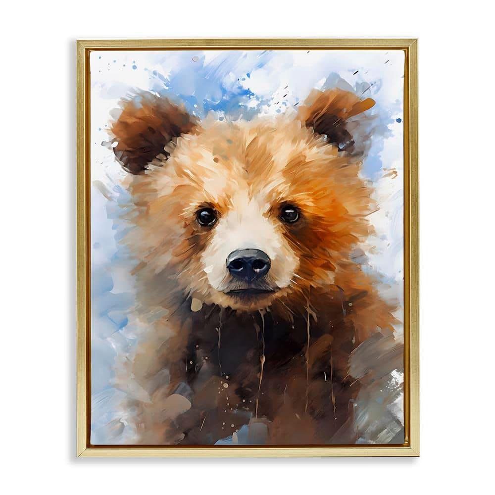 Woodland Nursery Bear by Franklyn Gregory Gold Floater Frame Animal Graphic Art Print 21 in. x 17 in. price history on PriceWatchPro