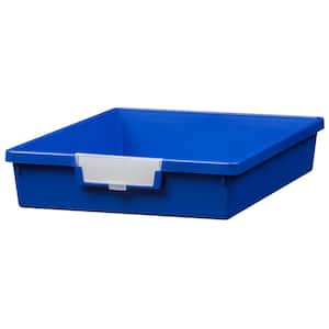 6 Gal. - Tote Tray - Slim Line 3 in. Storage Tray in Primary Blue - (Pack of 3)