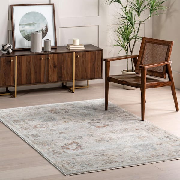 Hallie Vintage Medallion Area Rug Beige 4 ft. x 6 ft. Area Rug