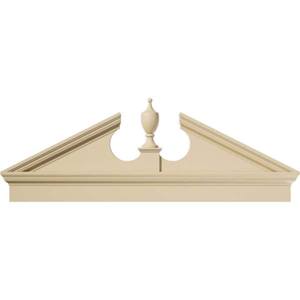 Ekena Millwork 56-in. W x 20-7/8-in. H x 2-3/4-in. P Pitch 6/12 Acorn Signature Urethane Combination Pediment Acorn Ships Unattached in
