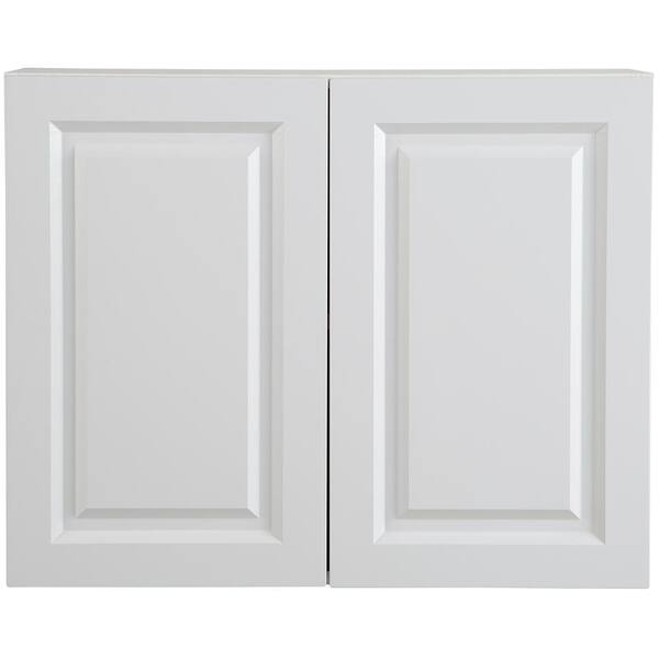 Hampton Bay Benton Assembled 30x24x12.5 in. Wall Cabinet in White