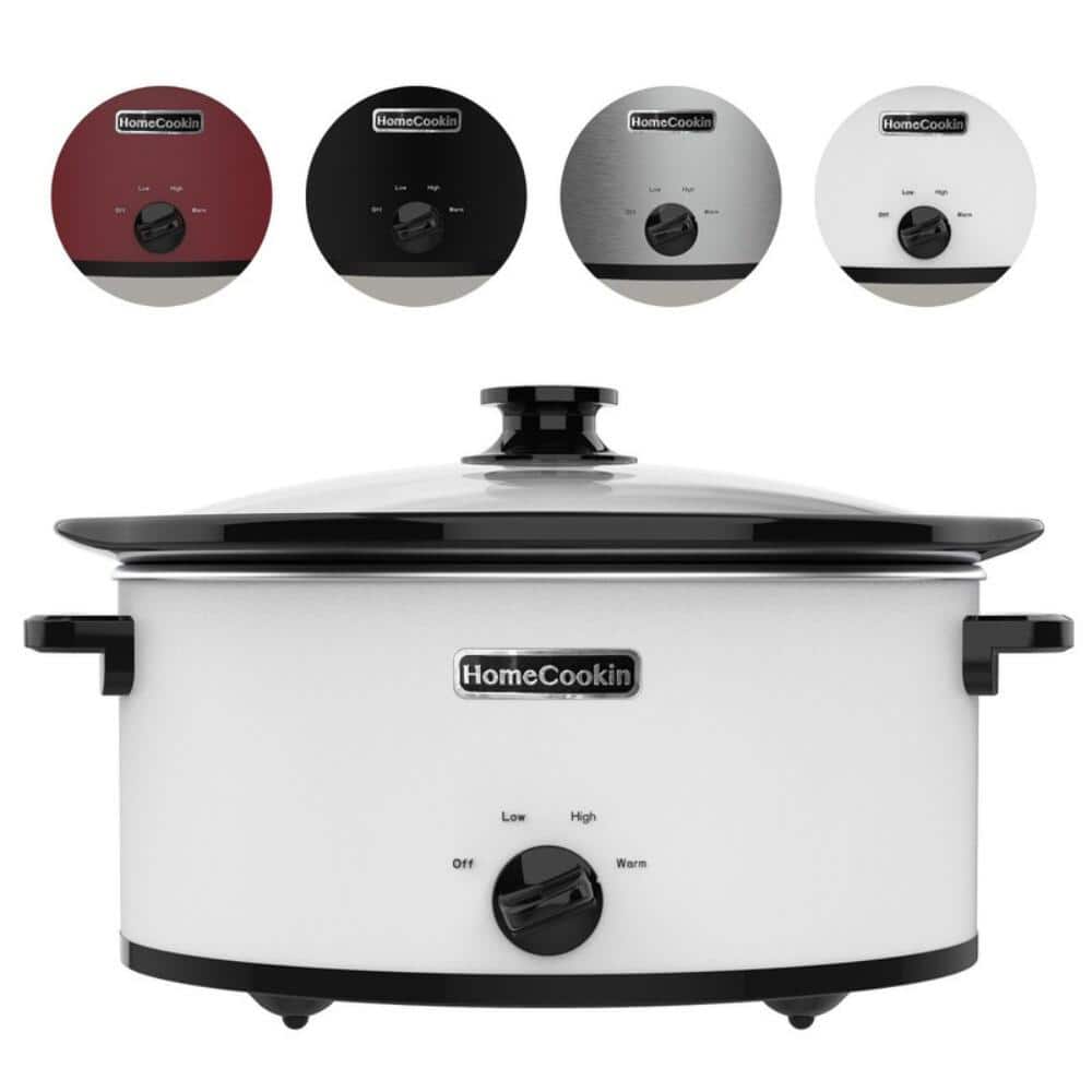 8 Quart White Large Manual Slow Cooker with Classic Ceramic Pot for Family Dinner, Party Gathering, Dishwasher Safe price history on PriceWatchPro