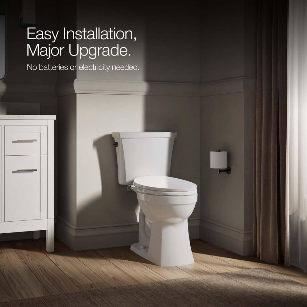 PureWash M300 White Elongated Manual Bidet Toilet Seat