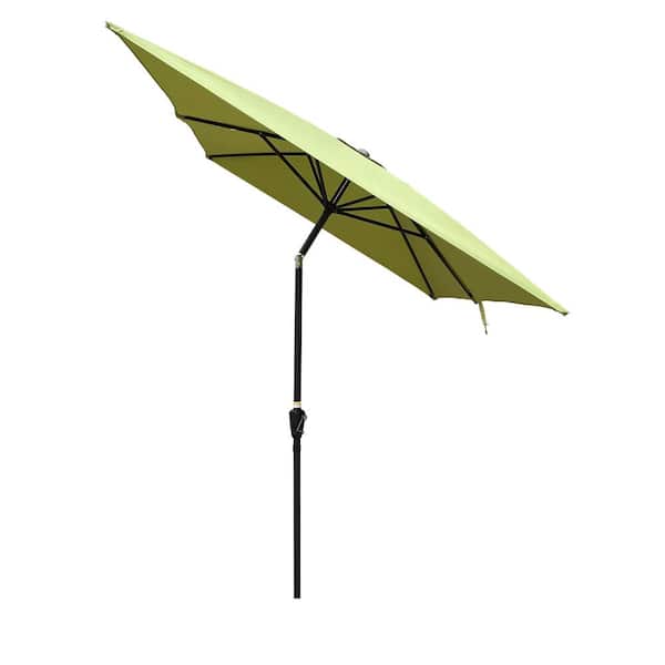 Runesay 6 ft. x 9 ft. Rectangular Patio Market Outdoor Waterproof Beach Umbrella in Lime Green with Crank and Push Button