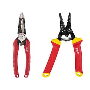 7.75 in. Combination 6-in-1 Wire Strippers Pliers w/1000V Insulated 10-20 AWG Wire Stripper/Cutter (2-Piece)
