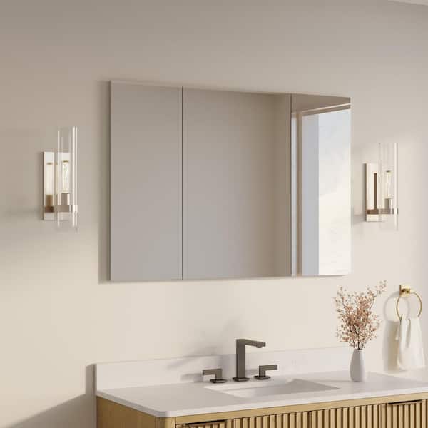 44 in. W x 30 in. H Rectangular Recess/Surface Mount Medicine Cabinet with Mirror, Soft Close Door