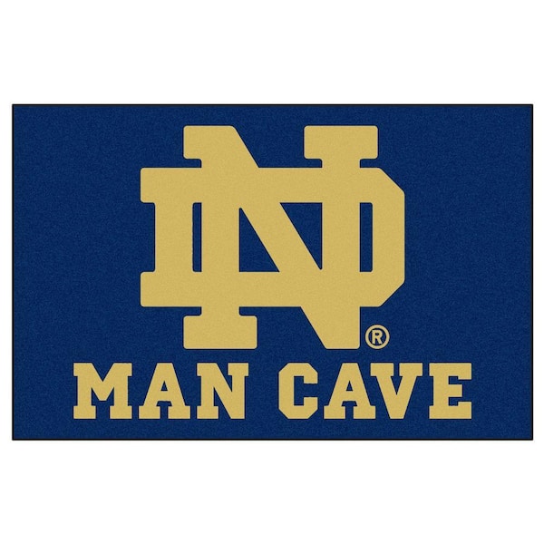 FANMATS Notre Dame Blue Man Cave 19 in. x 30 in. Area Rug