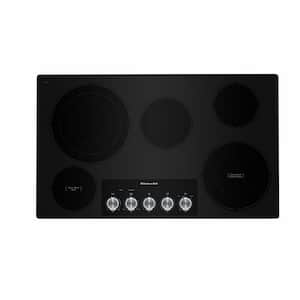 36 in. Radiant Electric Cooktop in Stainless Steel with 5 Elements and Knob Controls