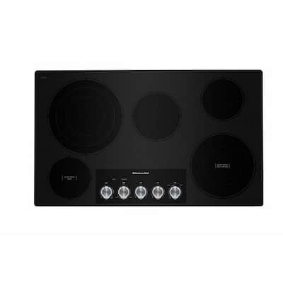 36 in. Radiant Electric Cooktop in Stainless Steel with 5 Elements and Knob Controls