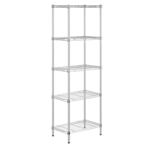 Honey-Can-Do Chrome Metal Wire Shelving Unit (14 in. W x 72 in. H x 24 in. D)