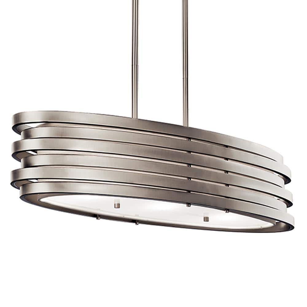 Roswell 37'' Distressed Bronze Linear Pendant with White Shade