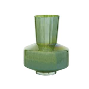 12 in. Green Glass Decorative Vase