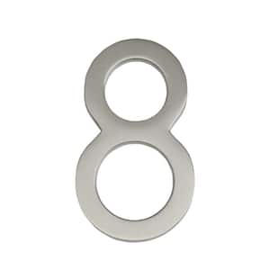 Frank Lloyd Wright Collection 4 in. Wright Satin Nickel Floating House Number 8