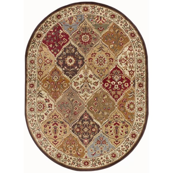 Elegance Abstract Multi-Color 5 ft. x 8ft. Oval Indoor Area Rug