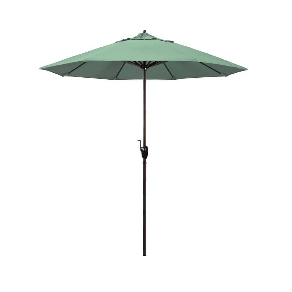 7.5 ft. Green Aluminum Market Patio Umbrella with Crank Lift