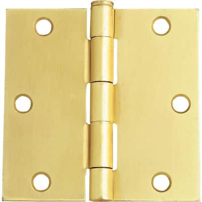 Door Hinges 3 x 3 Solid Brass Satin Nickel ArchitectGrade With Tips Set of 2