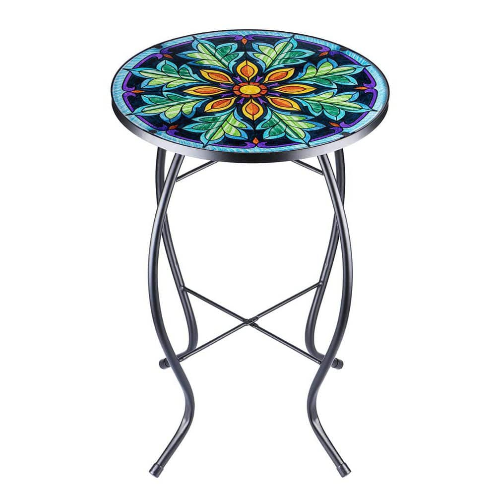 Table Glass Top Round Balcony Coffee Table Porch Indoor Glass Top price history on PriceWatchPro