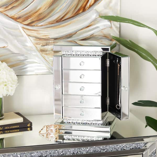 Nicolette Jewelry Storage Mirror ~ Silver