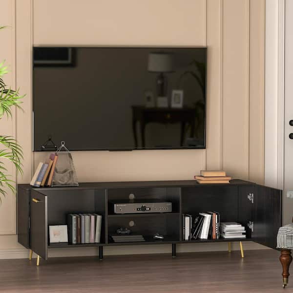 Large Entertainment Stand for TV Up to 50 Inch Blackwood Grade composite wood 