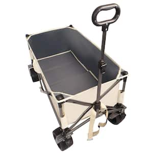 4.5 cu. ft. Steel Garden Cart, White and Gray