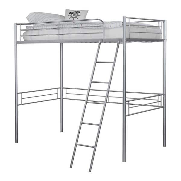 Furniture of America Summit Silver Twin Loft Bed with Full Metal Construction